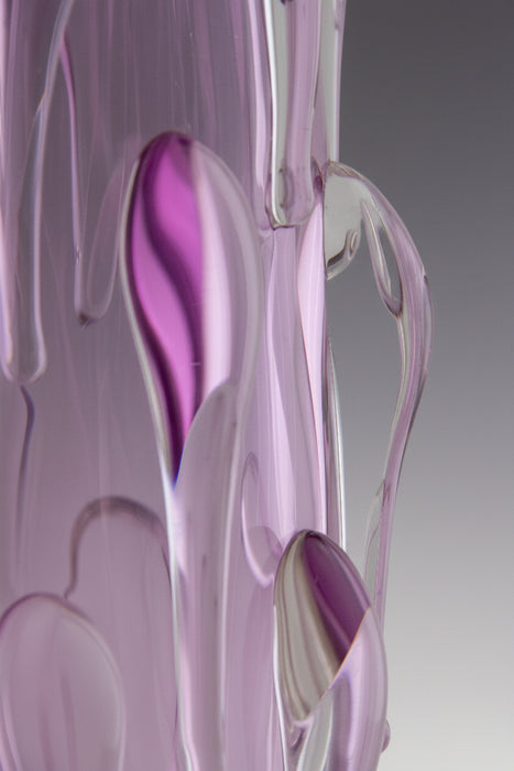 Pink Ombre Droplet Art Glass Vase