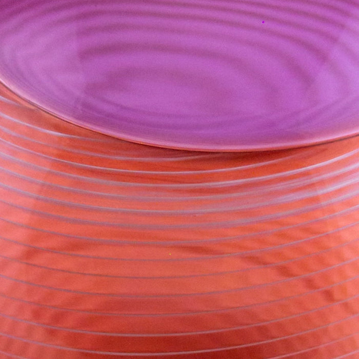 Purple and Salmon Art Glass Purdy Vase