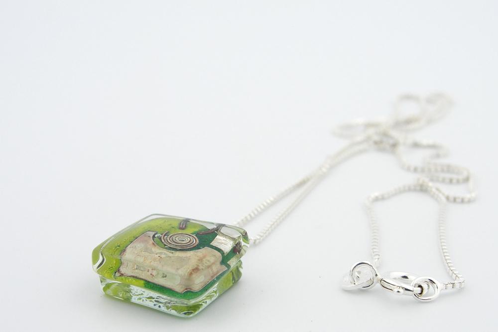 Green Snail Charm Necklace