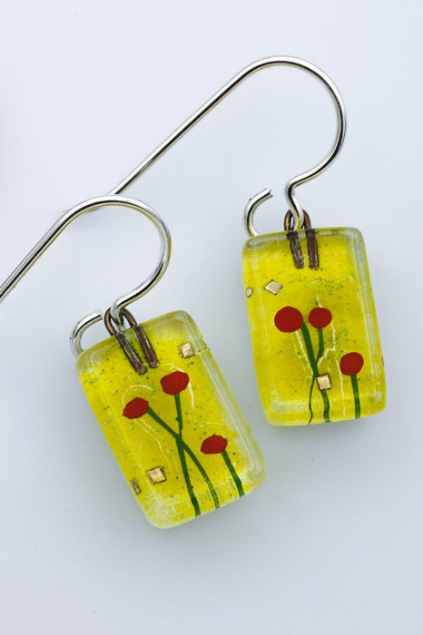 Small Amidst Poppies Drop Earrings