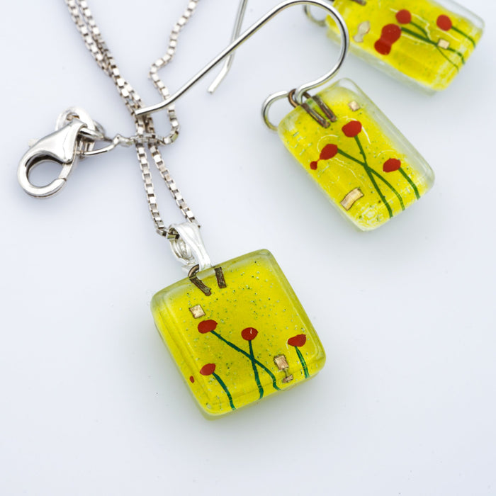 Amidst Poppies Charm Necklace