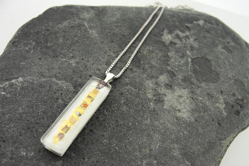 White Golden Phase Charm Necklace