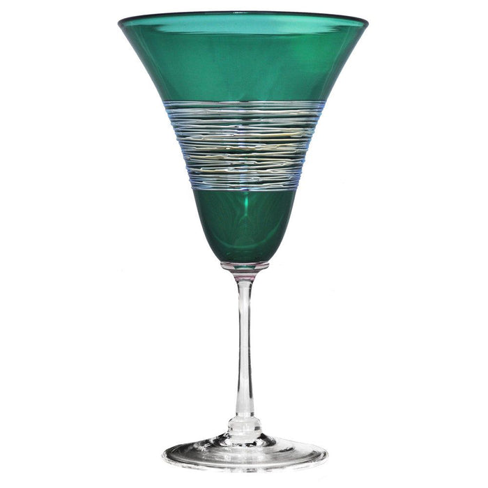 Green Silverspun Wine Glass