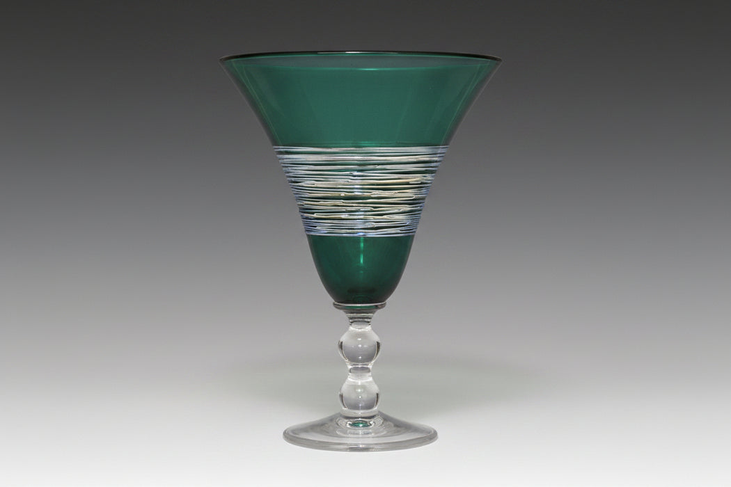 Green Silverspun Water Glass