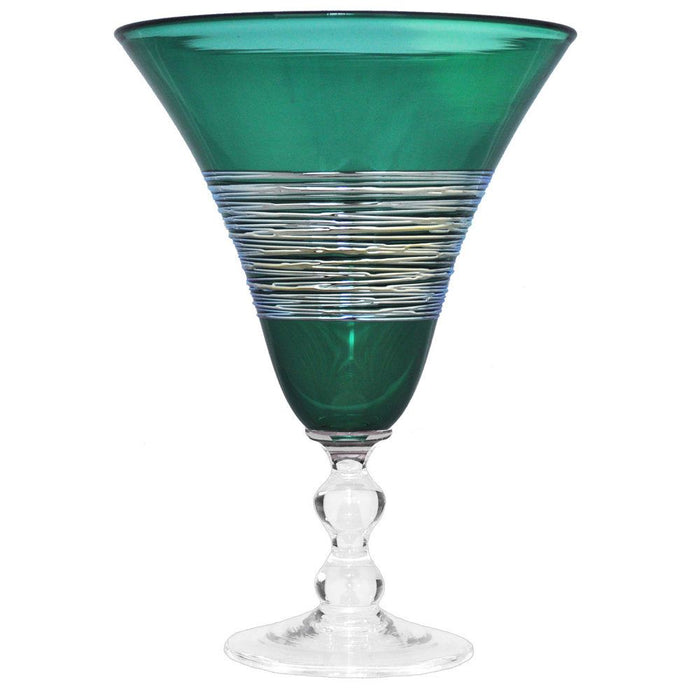 Green Silverspun Water Glass