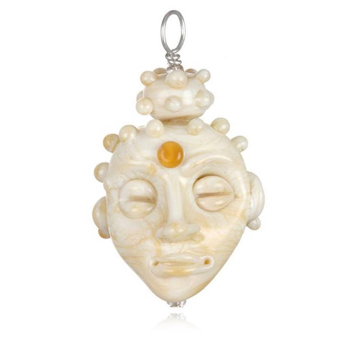 Glass Buddha Head Pendant Necklace