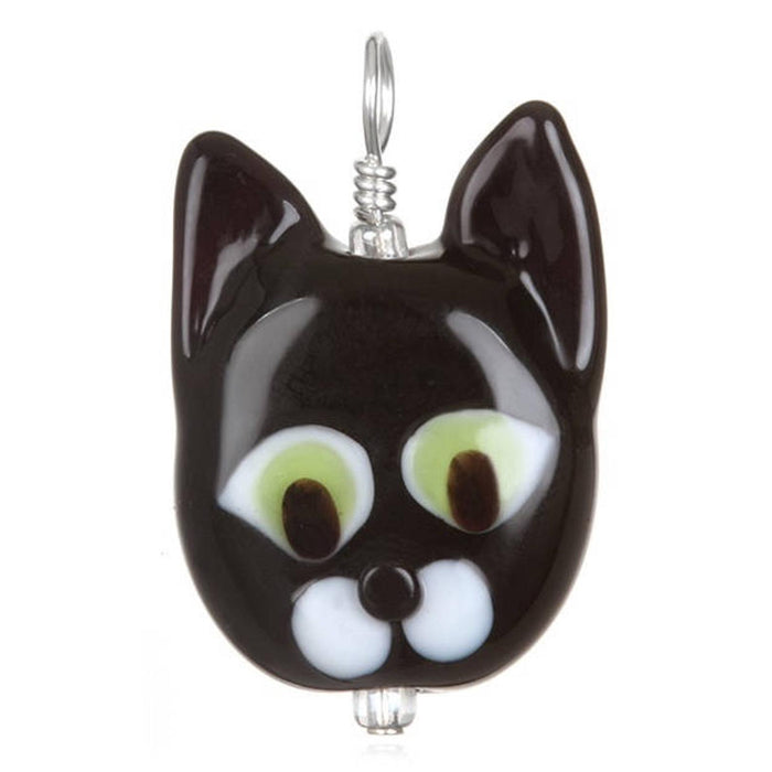 Glass Cat Pendant Necklace