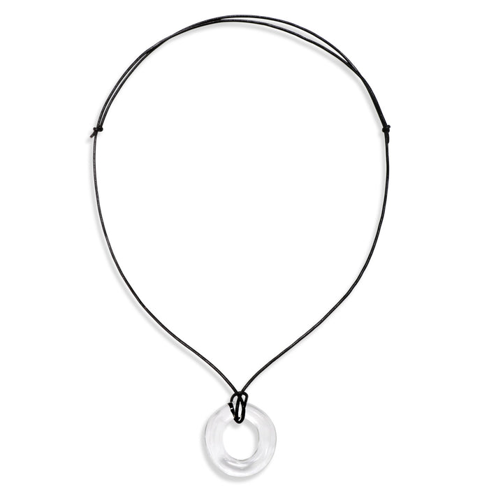 Glass Circle Pendant Necklace