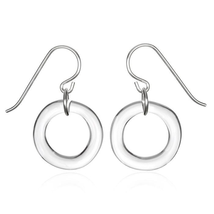 Glass Single Circle Earrings