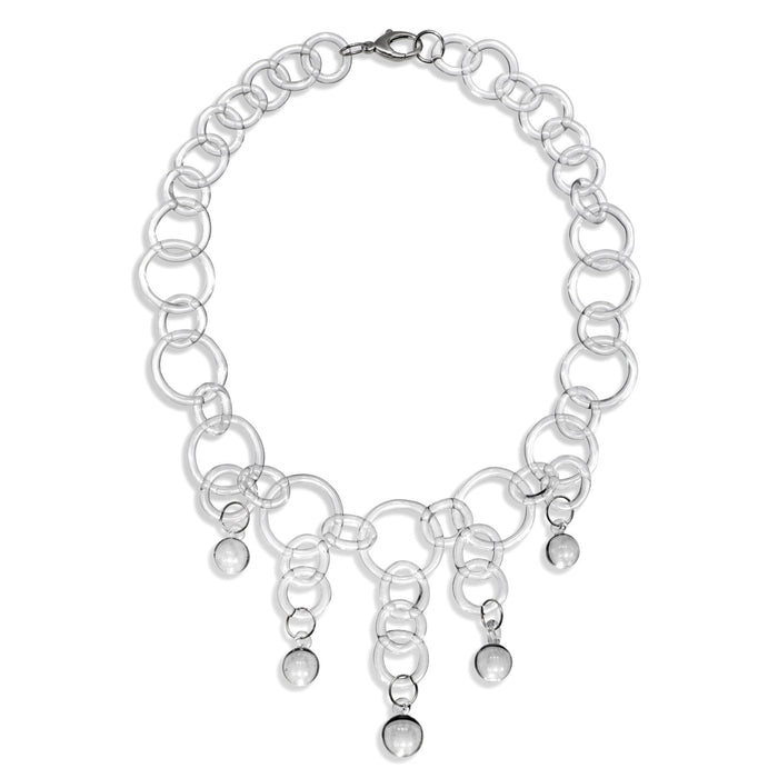 Glass Ball Drop Chain Necklace