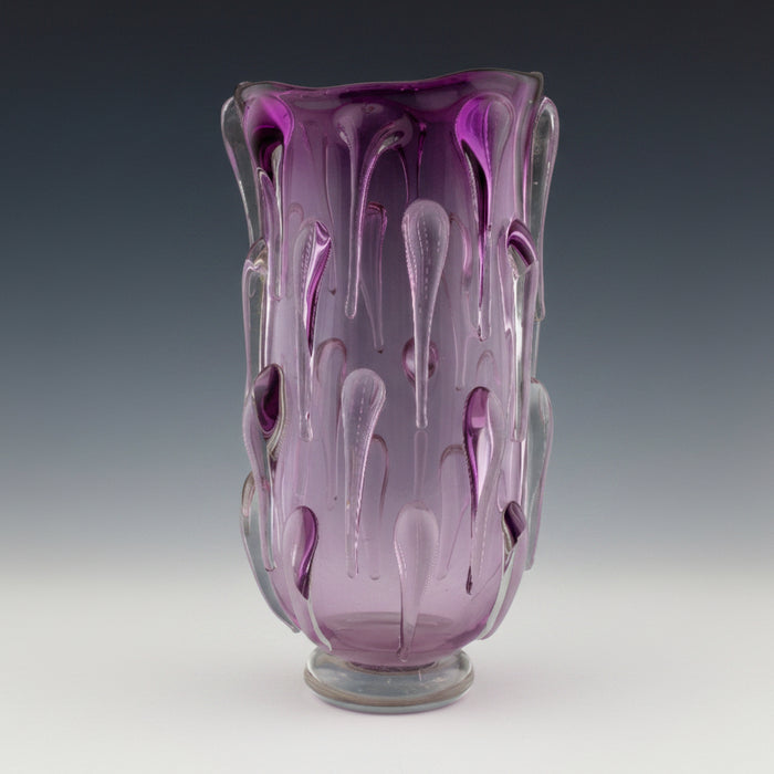 Pink Ombre Droplet Art Glass Vase