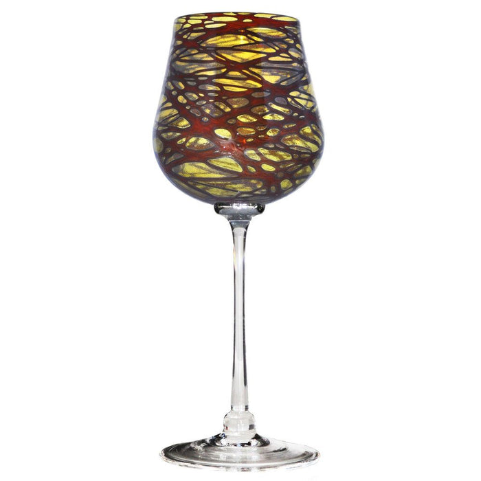 Red Florentine Wine Glass