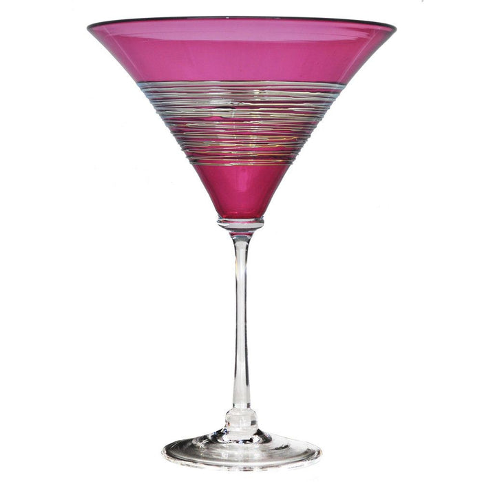 Ruby Silverspun Martini Glass