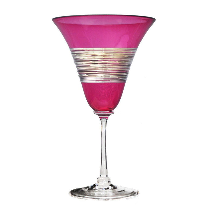 Ruby Silverspun Venetian Wine Glass