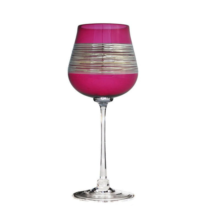 Ruby Silverspun Wine Glass