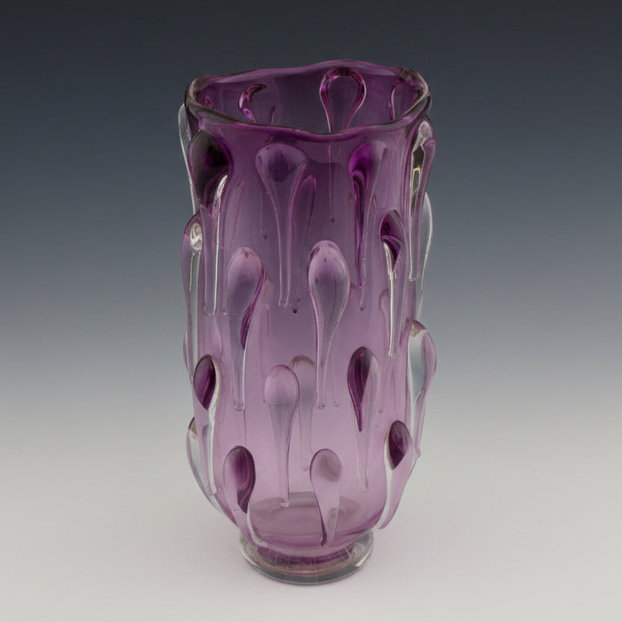 Pink Ombre Droplet Art Glass Vase