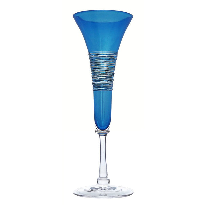 Turquoise Silverspun Champagne Flute