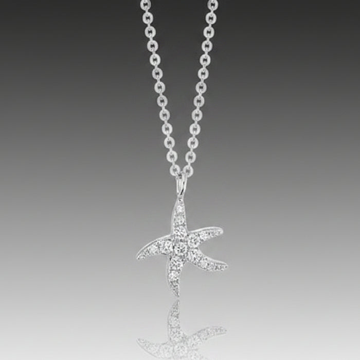Graffiti Gold & Diamond Starfish Icon Necklace
